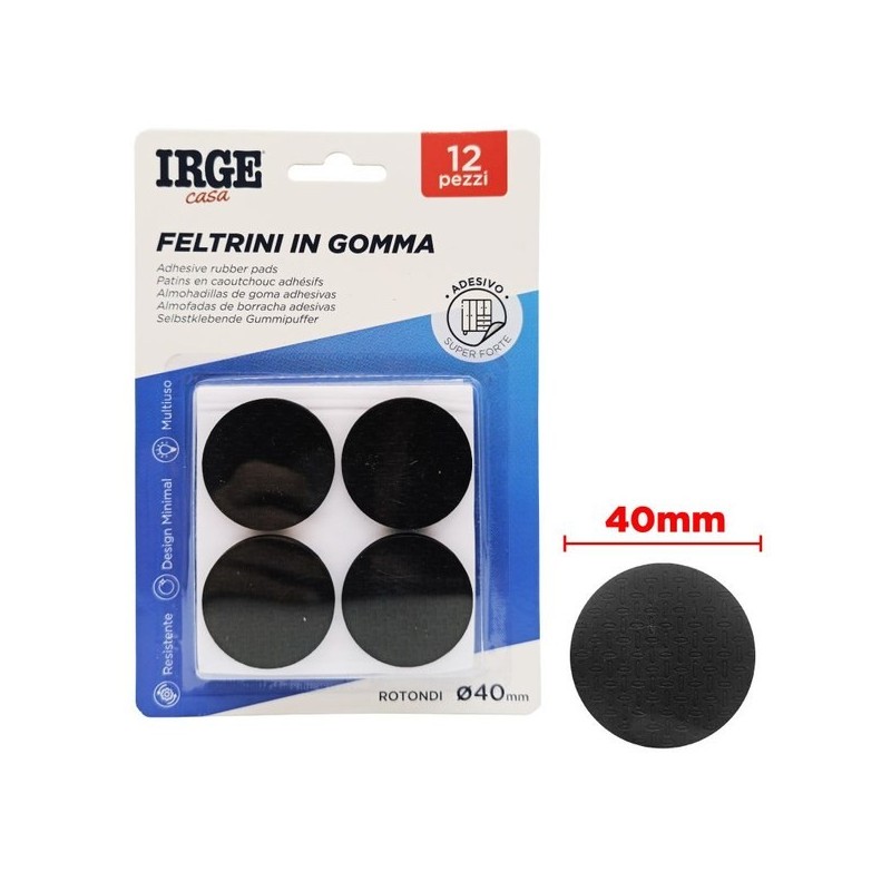Feltrini gomma 12pz tondi diam 4cm | Starclean
