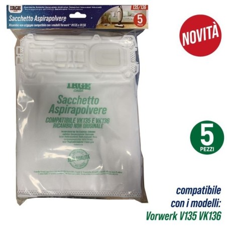 Sacco aspirapolvere VK135/136 5pz | Starclean