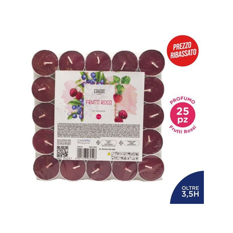 Candela 25 tealights frutti rossi | Starclean