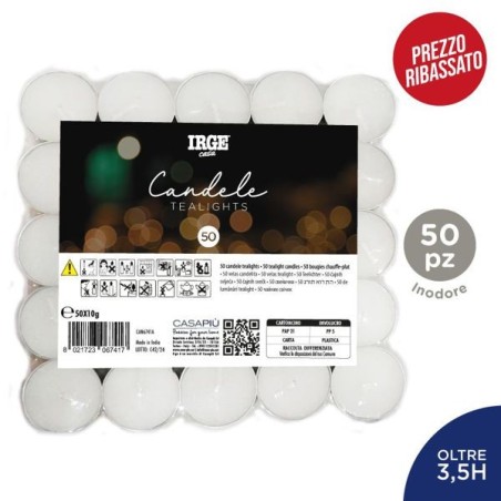 Candela 50 tealights bianche | Starclean