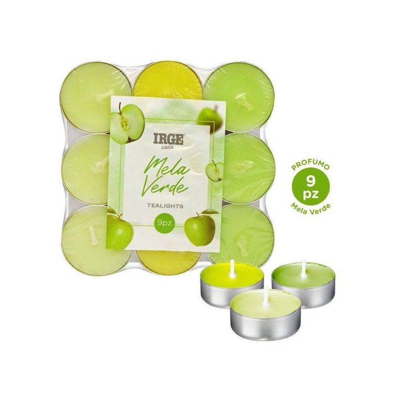Tealight sfumate mela verde 9pz | Starclean