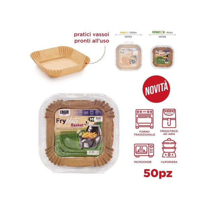 Carta friggitrice quadrata 16x4,5cm | Starclean