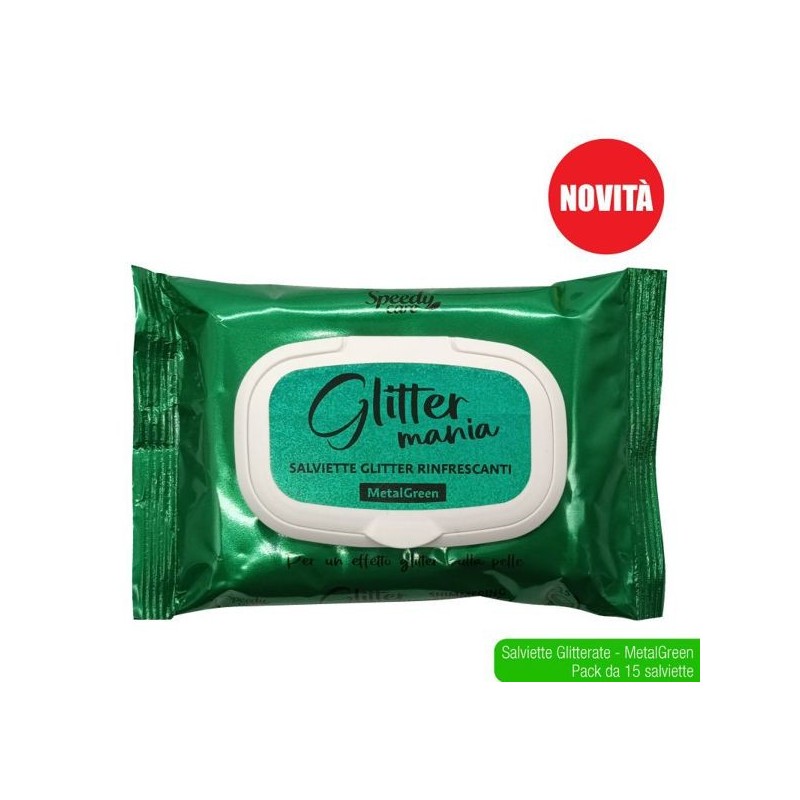 Salviette glitter metalgreen speedy 15P | Starclean