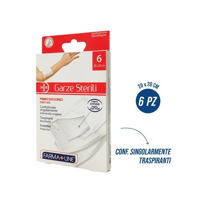 Compresse garza cotone 20x20cm 6pz | Starclean