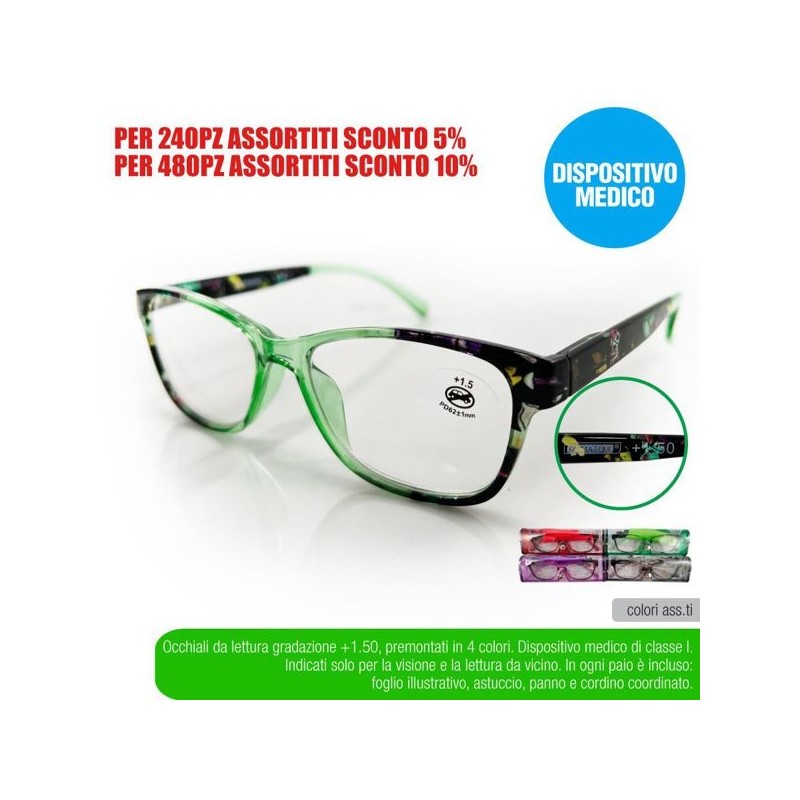 Occhial lettura flowers +1,50 farma | Starclean