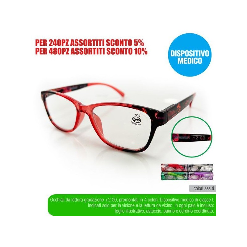 Occhial lettura flowers +2,00 farma | Starclean