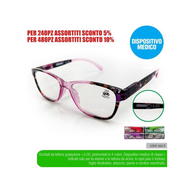 Occhial lettura flowers +3,00 farma | Starclean