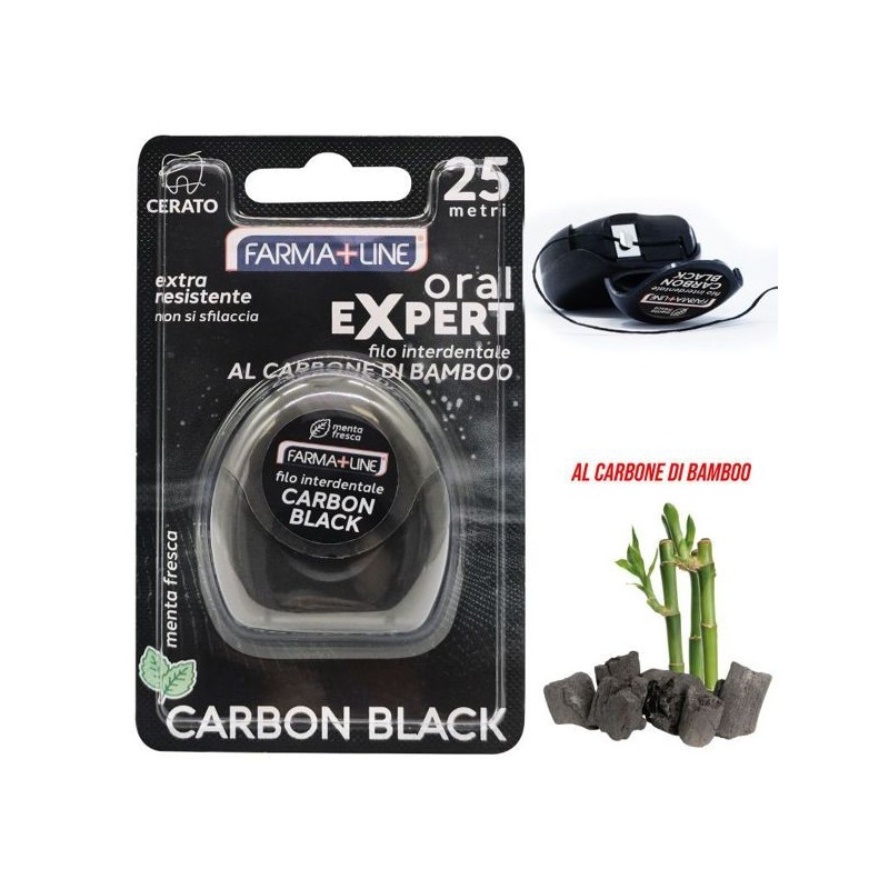 Filo interdentale nero 25mt farmali | Starclean