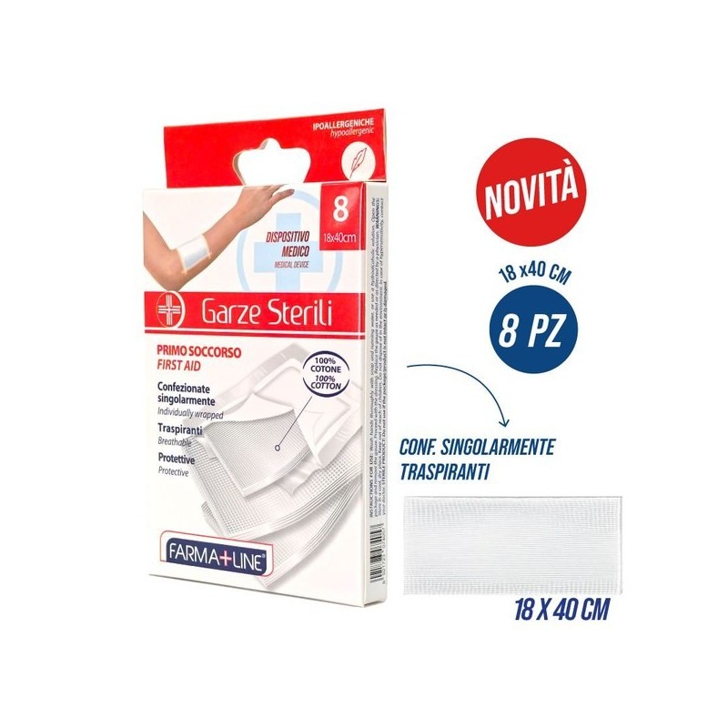Compresse garza cotone 18x40cm 8pz | Starclean