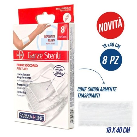 Compresse garza cotone 18x40cm 8pz | Starclean