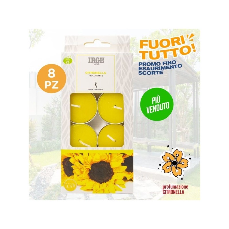 Tealight 8 pz alla citronella | Starclean