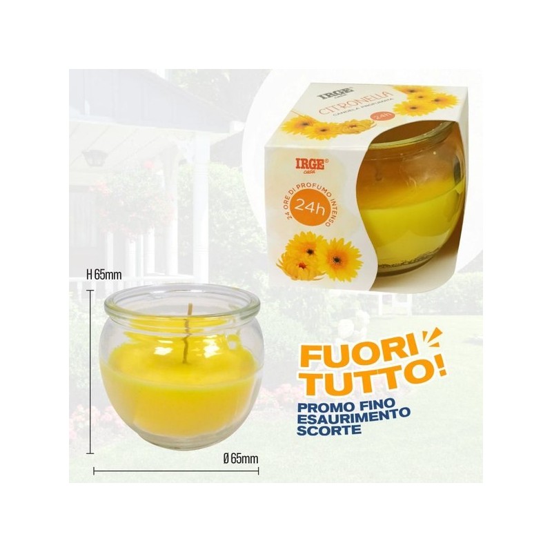 Candela citronella con vetro liscio | Starclean