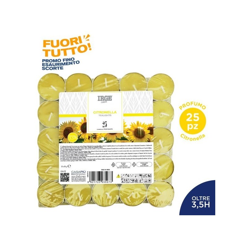 25pz tealight alla citronella | Starclean