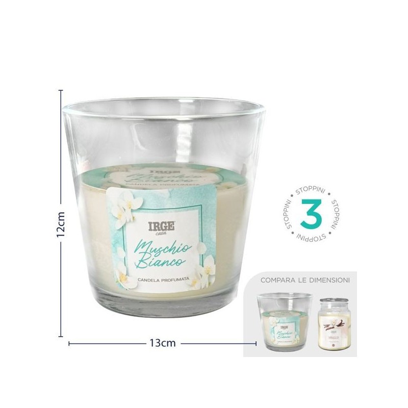 Candela muschio bianco vaso | Starclean