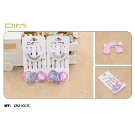 Elastici capelli +clip arcobaleno 31002u | Starclean