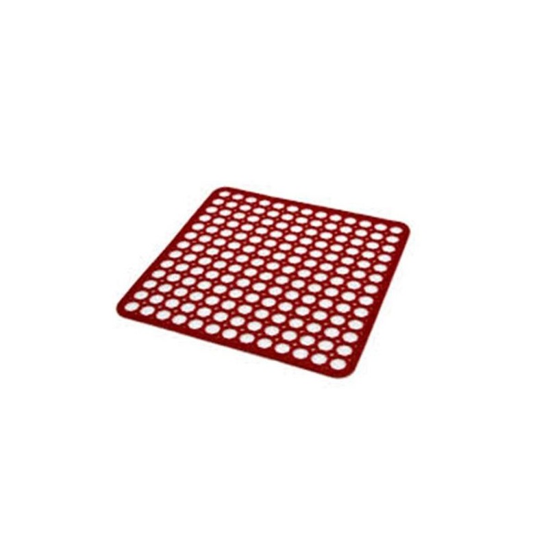 Tappeto lavello fondo inox rosso 26x28cm | Starclean