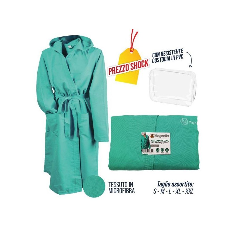 Accappatoio microfibra donna verde acqua | Starclean