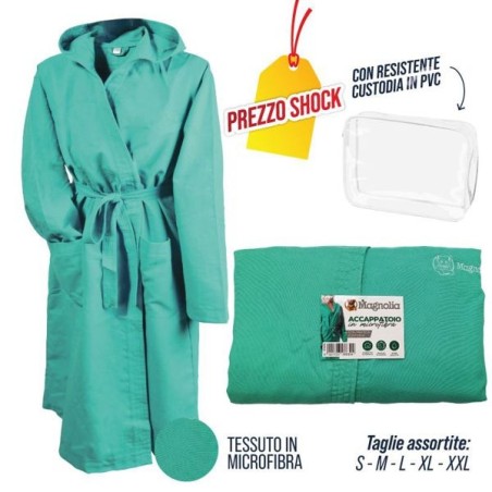 Accappatoio microfibra donna verde acqua | Starclean