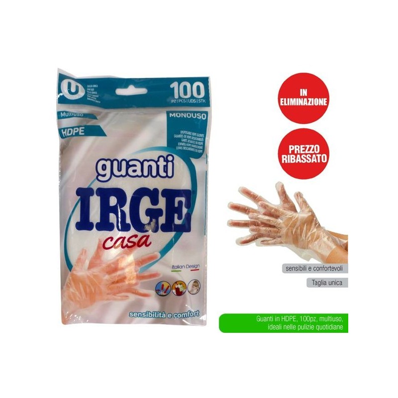 Guanti monouso IRGE 100pz hdpe TU | Starclean