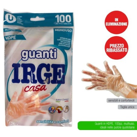 Guanti monouso IRGE 100pz hdpe TU | Starclean