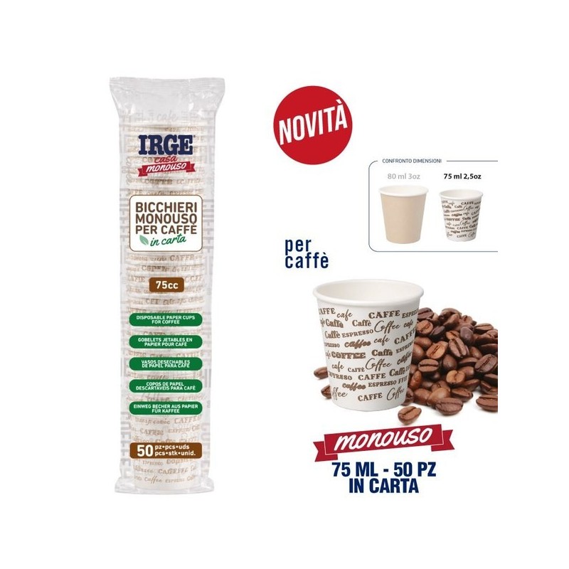ABG  BICCHIERINI CAFFE' CARTA 75ML 50PZ