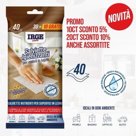 ABL SALVIETTE MOBILI LEGNO 40PZ MIELE