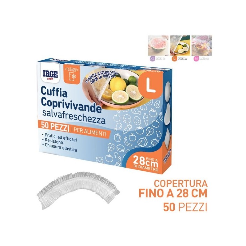 BHP CUFFIA COPRIVIVANDE 50PZ TG L