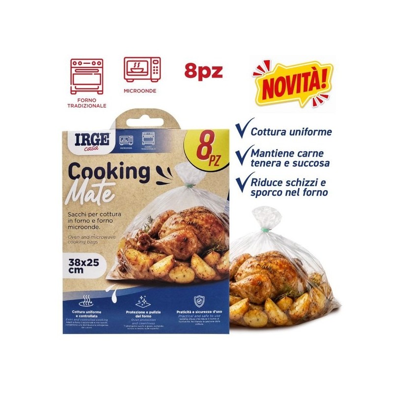 BHF SACCO FORNO 38*25CM 8BUSTE+8CLIPS