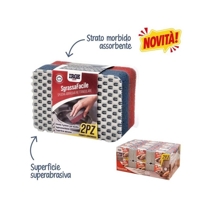 AFJ SPUGNA SGRASSAFACILE RETTANGOLARE 2P