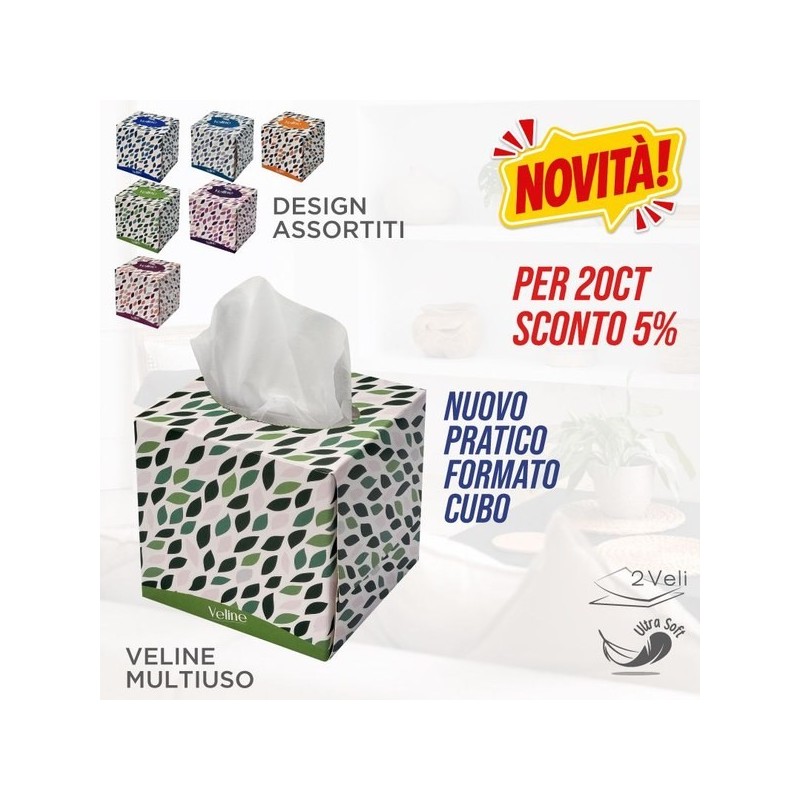 CDA BOX VELINE 70PZ 2VELI foglie cubo
