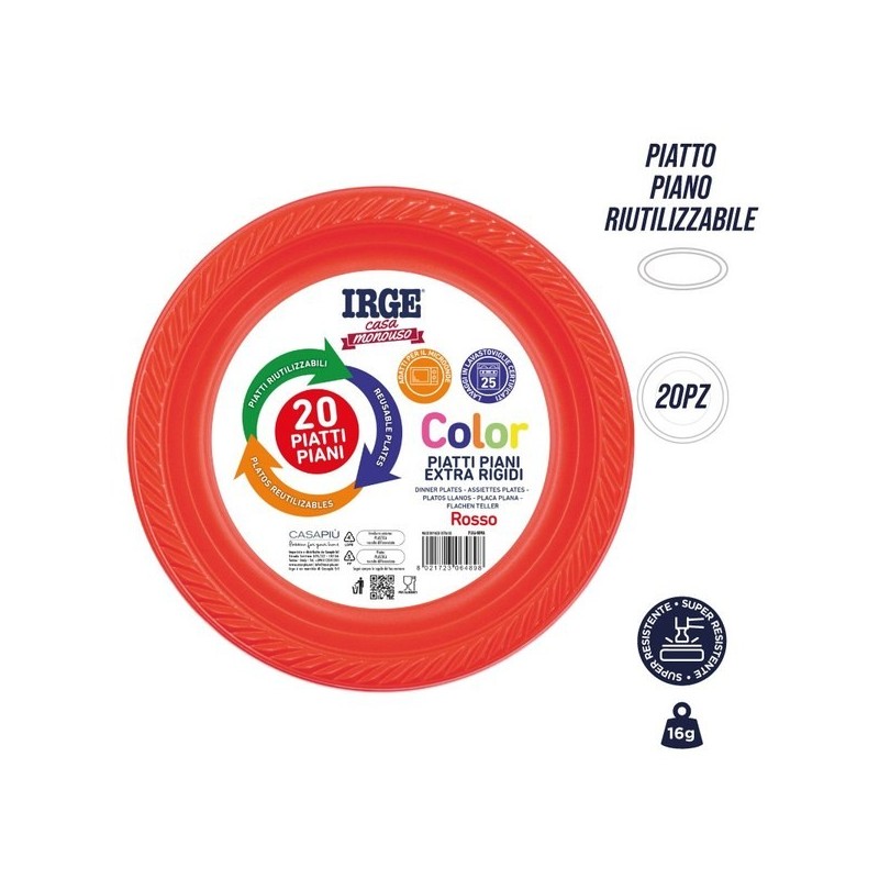 BFC PIATTI RIUTILIZZ. PIANI ROSSI 20PZ