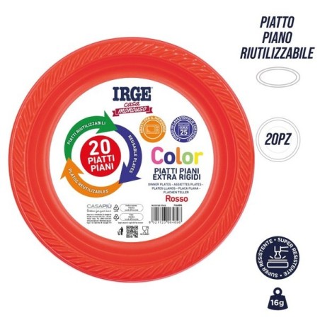 BFC PIATTI RIUTILIZZ. PIANI ROSSI 20PZ