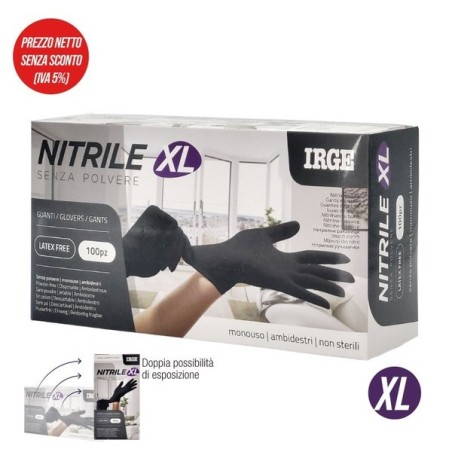 ABO GUANTI MONOUSO 100PZ NITRILE NERO XL