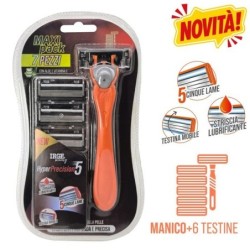 CEC RASOIO 5LAME UOMO 1MANICO+6REFILL