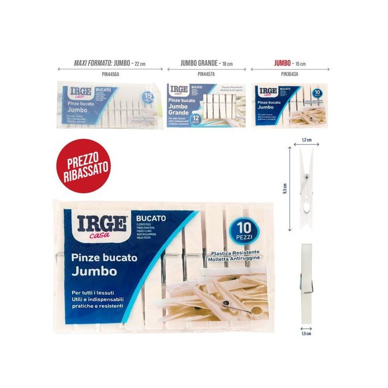 Pinze bucato IRGE jumbo 10pz | Starclean