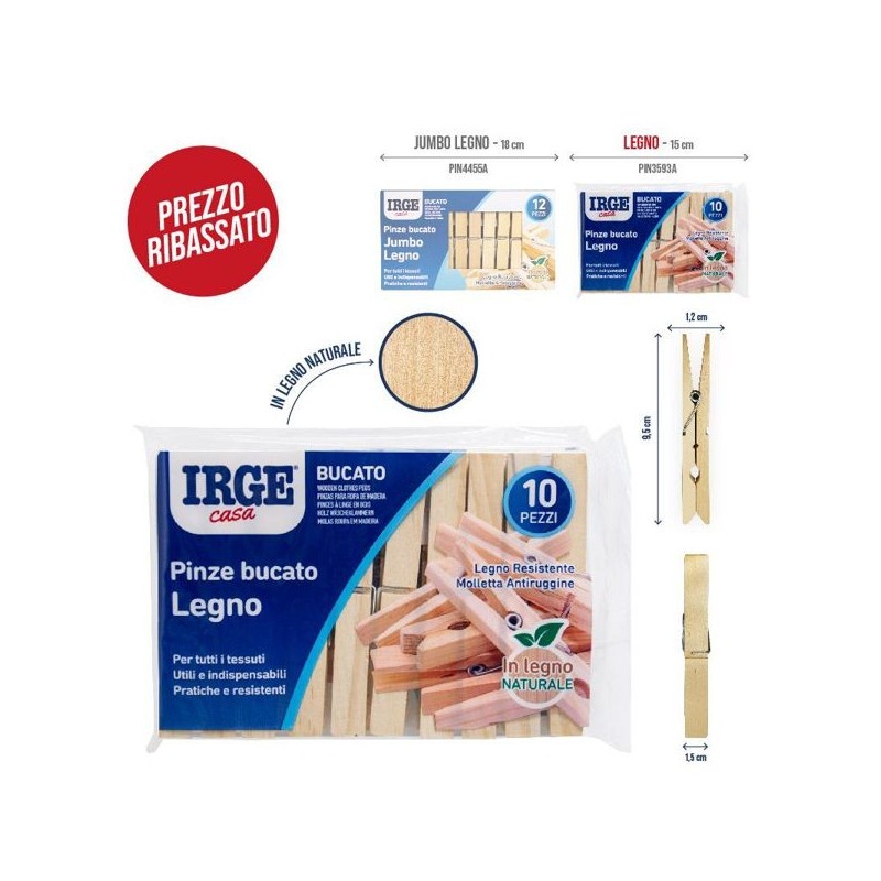 Pinze bucato legno IRGE 10pz | Starclean