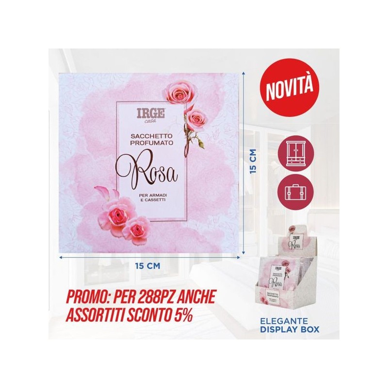 Sacchetto profumato 15x15cm rosa | Starclean