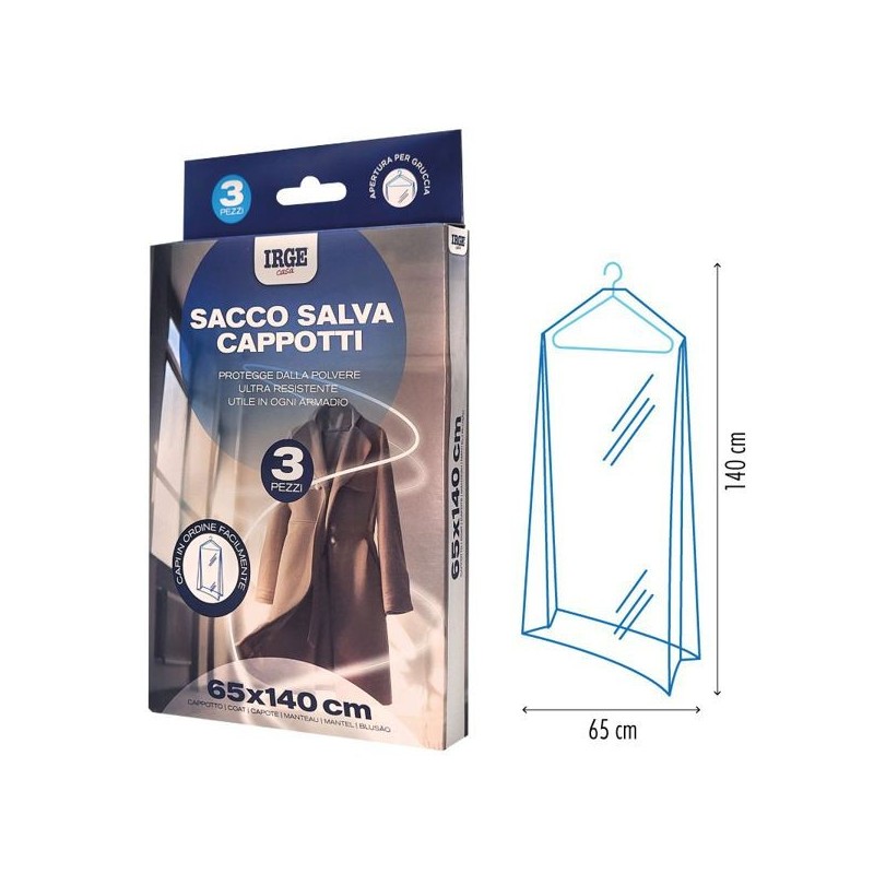 Sacco salva cappotti 65x140 3pz BOX | Starclean