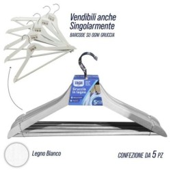 Ometti legno 5pz bianchi | Starclean