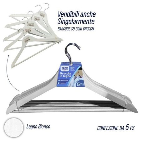 Ometti legno 5pz bianchi | Starclean