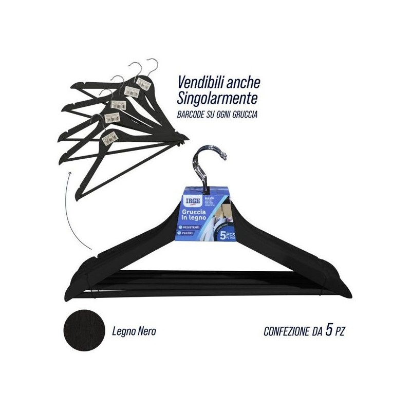 Ometti legno 5pz neri | Starclean