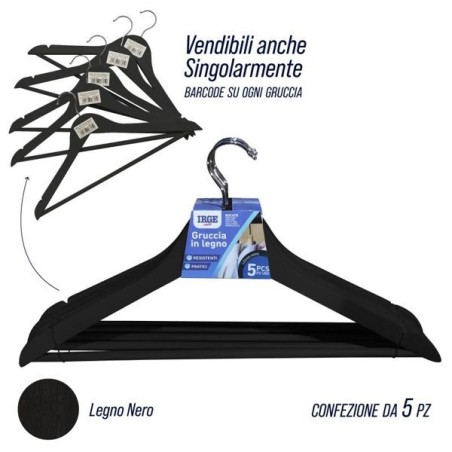 Ometti legno 5pz neri | Starclean