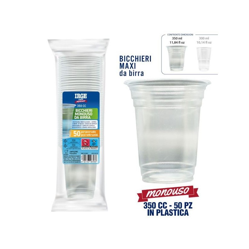 Bicchieri birra 350cc 50 pz | Starclean