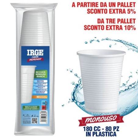 Bicchieri acqua bianchi 80pz 180cc | Starclean