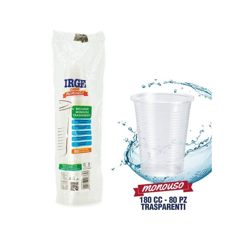 Bicchieri acqua trasp 80 pz 180cc | Starclean