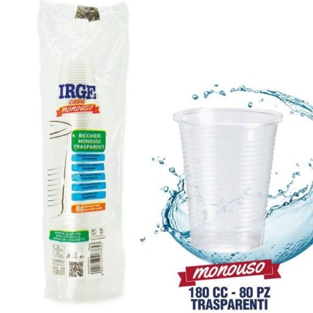 Bicchieri acqua trasp 80 pz 180cc | Starclean