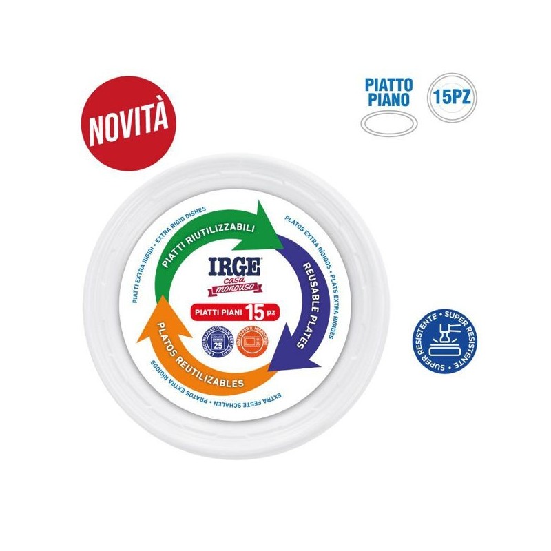 Piatti piani bianchi 22cm 15pz | Starclean