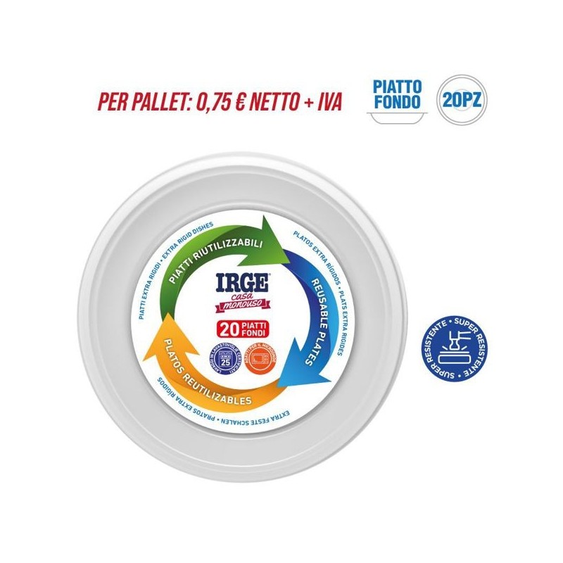 Piatti riutilizz. fondi 20pz D22 | Starclean