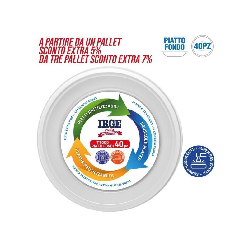 Piatti riutilizz. fondi 40pz D22 | Starclean
