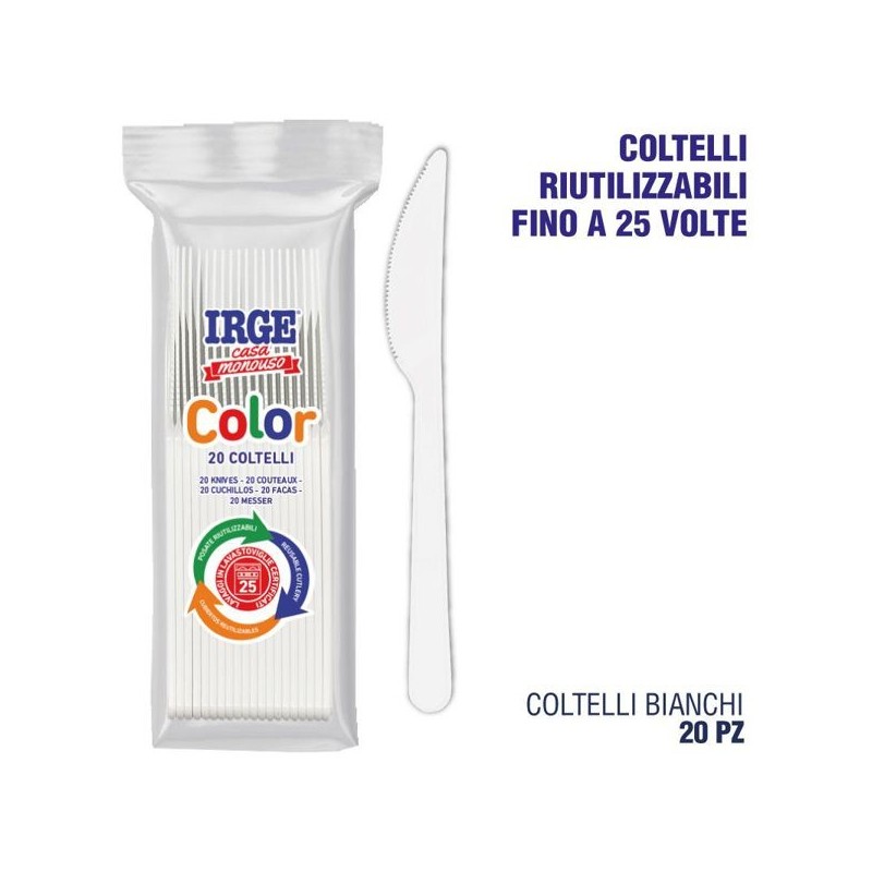 Coltello PP bianco 20 pz | Starclean